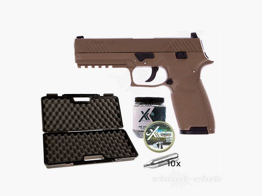 Sig Sauer CO2 BlowBack P320 4,5mm BBs coyote tan - Koffer-Set