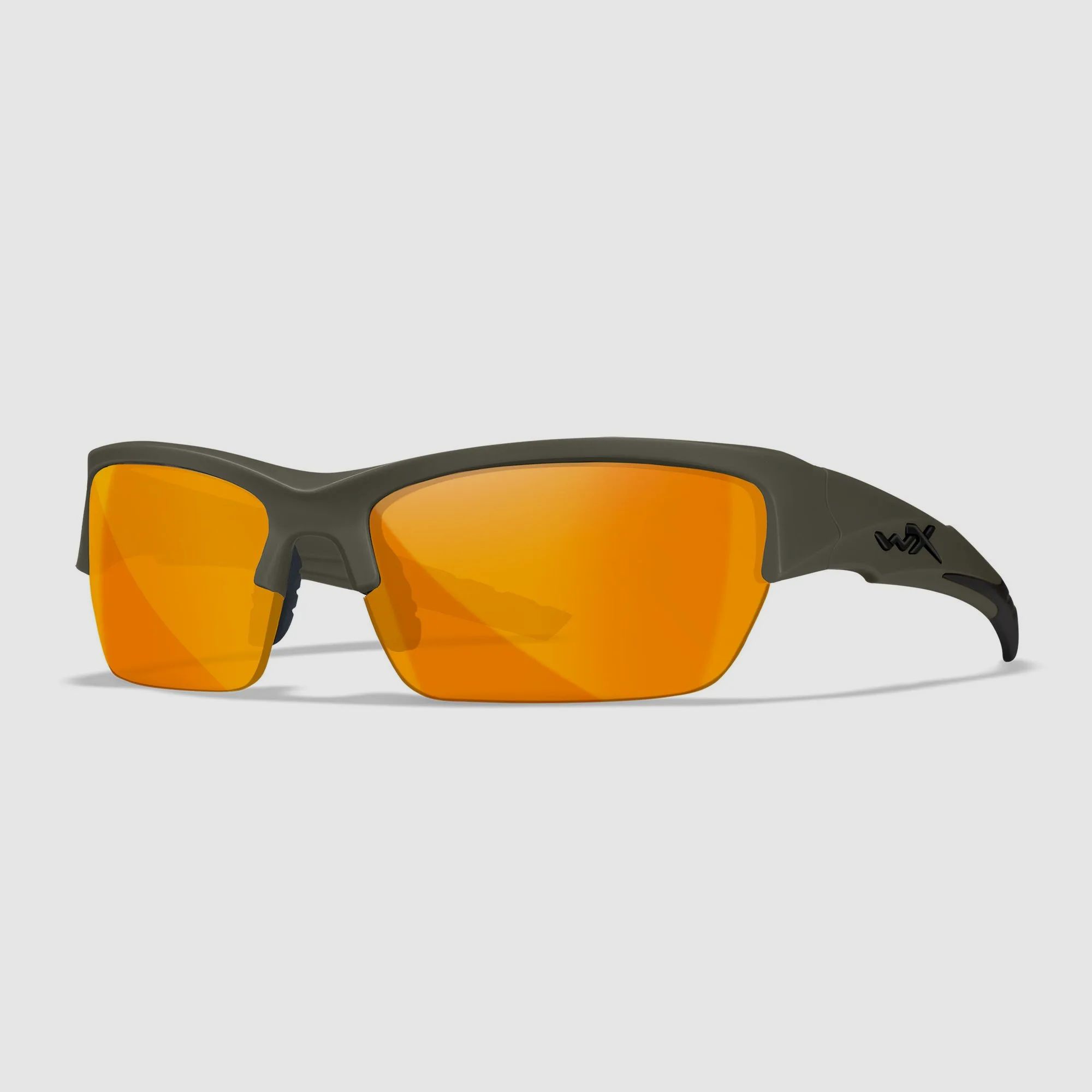 WX VALOR glasses with 3 interchangeable lenses, frame color Matt Army Green