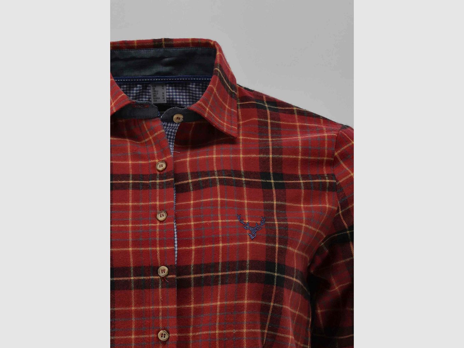 OS-Trachten camicia da donna, manica lunga, flanella, ricamo di cervo, immagine 3 di 3