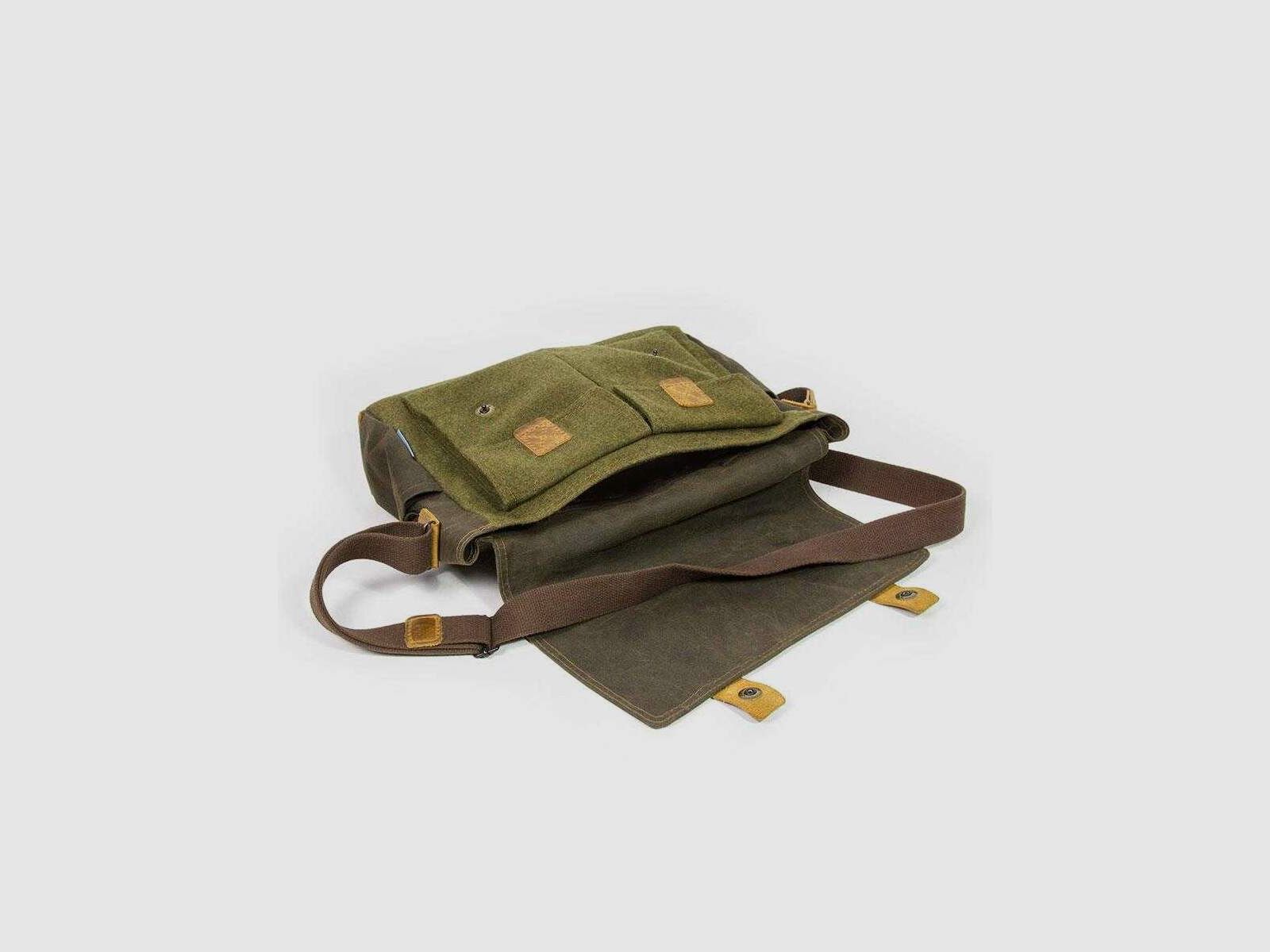 STEINKAUZ Waxcotton/Loden-Tasche „Landeck“, Moosgrün/Wax-Oliv, Bild 3 von 3