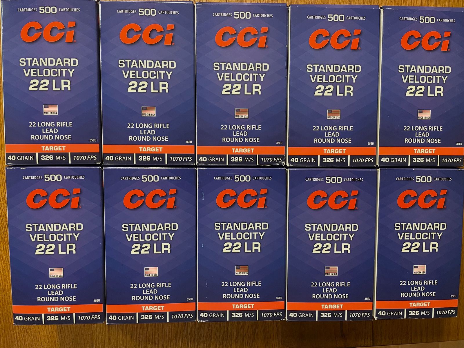 5.000 stuks CCI .22 LR Standard Velocity (2,6g / 40gr) – Top conditie, OVP