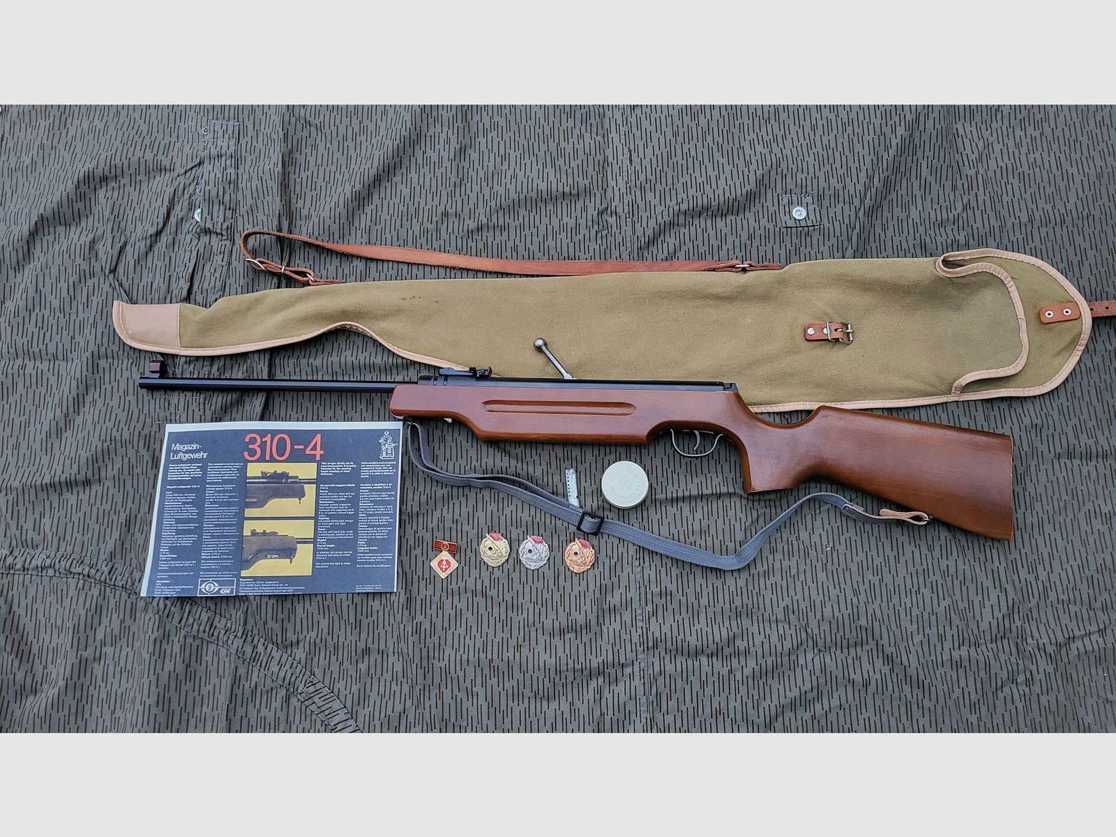 DDR Luftgewehr mit Magazin Haenel 310-4 mit Tasche