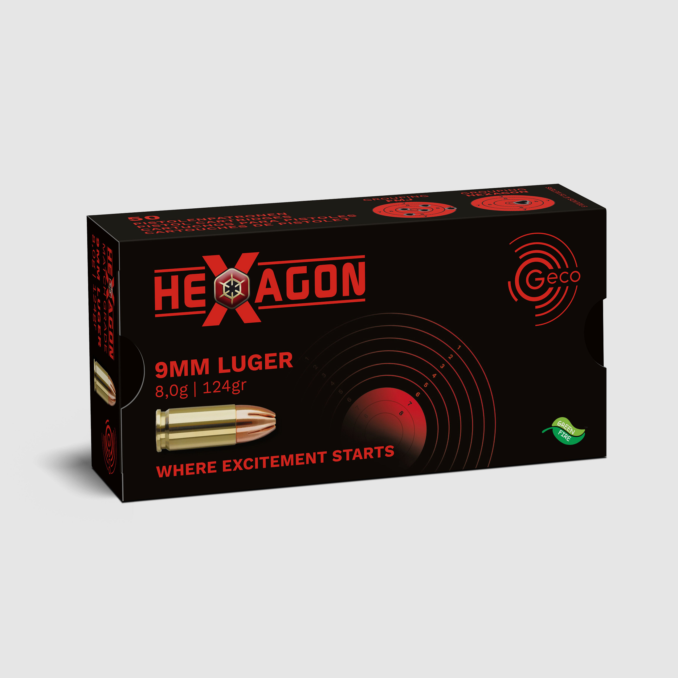 GECO 9mm Para Hexagon SX 8,0g.