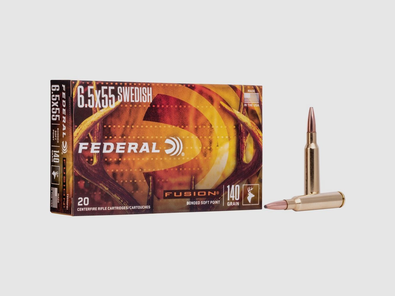Federal Ammunition 6.5×55 Fusion 9.1g/140grs., image 1 of 2