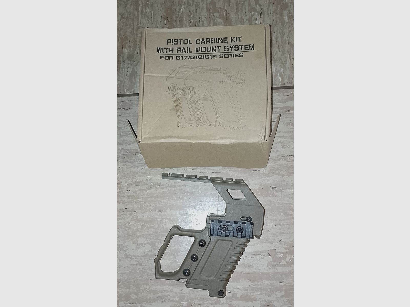 Carabine kit Glock 17 Gen 4 und 5 tactical Magazinkampfkit we marui te g 18 19 26 neu  Beige picatinny 