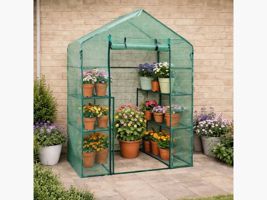Gartenhaus mit Regalen 143 x 73 x 195 cm