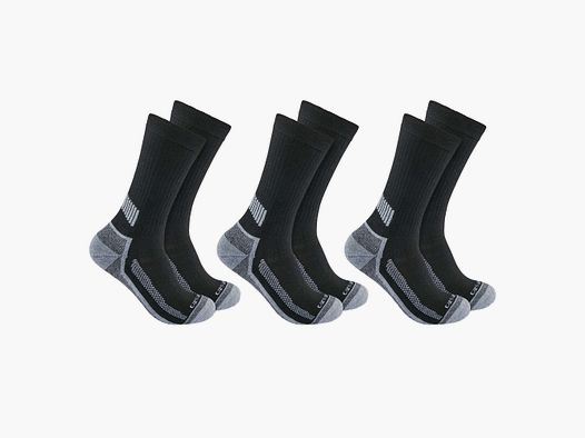 Calcetines Carhartt Force Midweight Crew 3-Pack Hombre Negro L