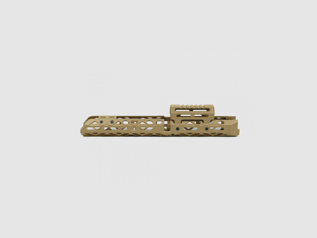 KPYK Langer AK M-LOK Handschutz mit kurzem Gasrohrcover CRC 1U004A Coyote Tan