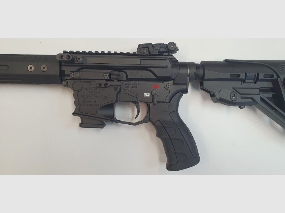 GWMH AG Semi-Automatic Rifle GWMH SPC-SPORTER A5 17" (SWISS PISTOL CARBINE) BLACK Cal.9x19 AR15 Glock Magazine