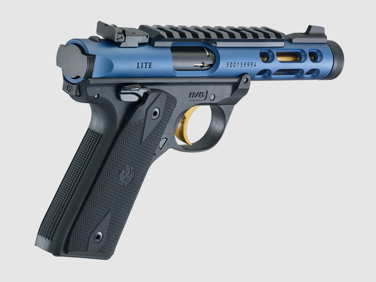 Ruger Mark IV 22/45 Lite .22 LR, 4.40" 1/2"x28, Picatinny, adjustable rear sight, Cobalt Kinetic Slate Anodized
