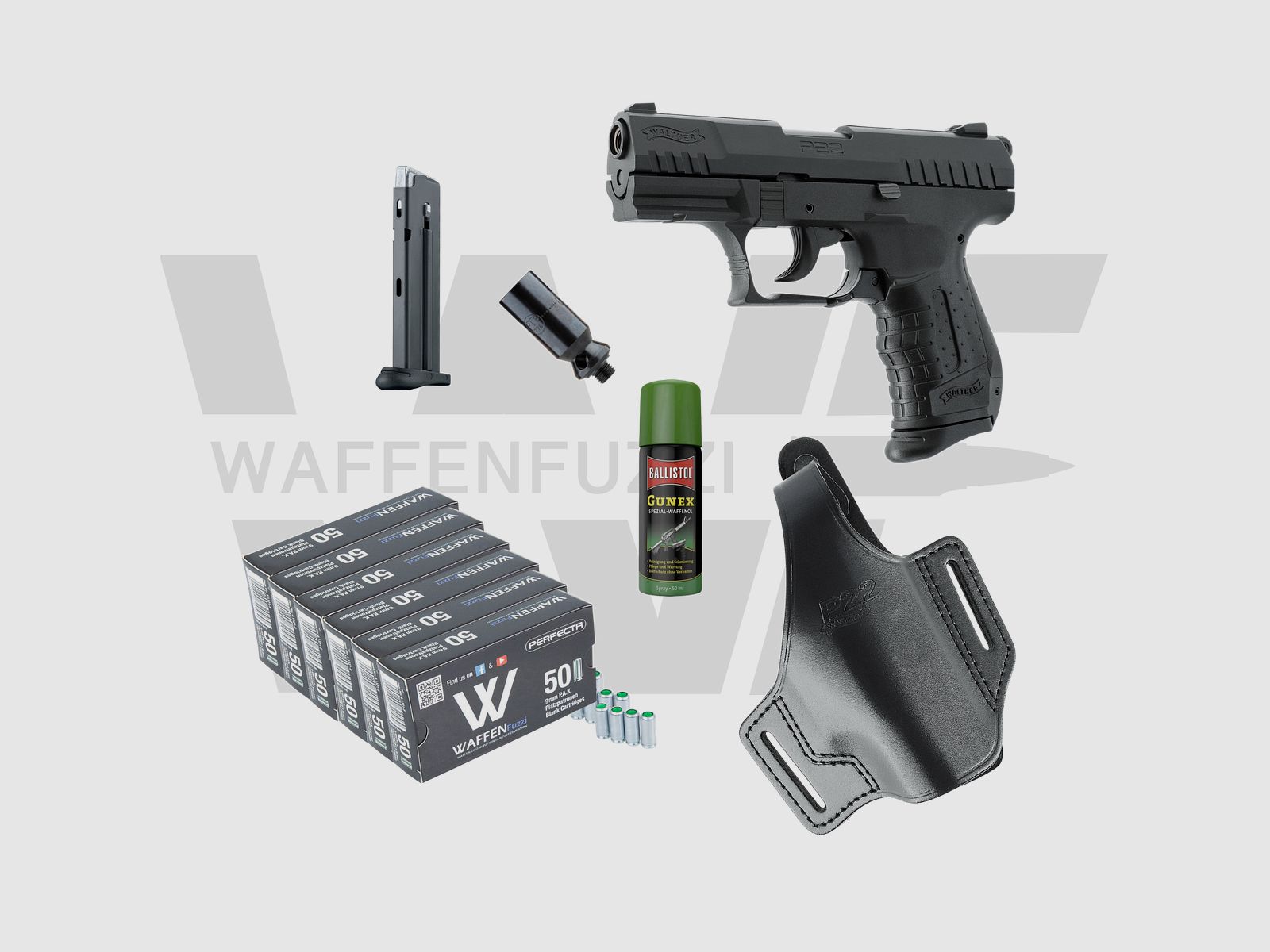 Walther P22 Ready "L" Zestaw broni hukowej Kaliber 9mm PAK