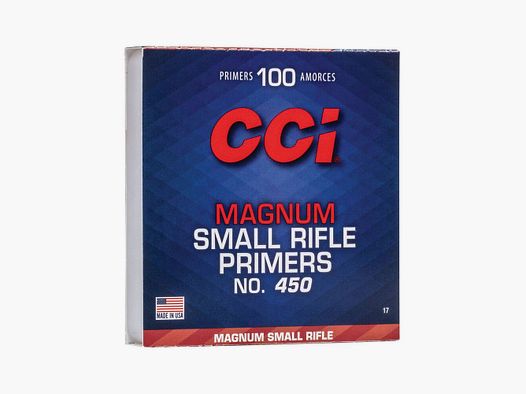 100 ZÜNDHÜTCHEN CCI N°450 Magnum Small Rifle
