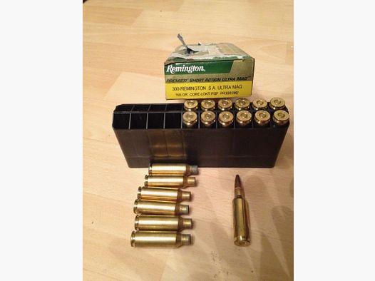 .300 Remington S.A. Ultra Mag:  13 Schuss + Hülsen UNTERM  Händlerpreis!