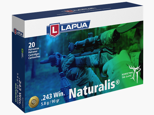 Munizioni Lapua Naturalis 5,8 g/90 gr .243 Win. senza piombo