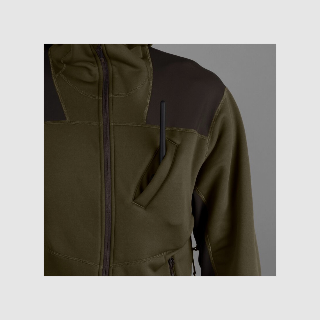 Härkila Deer Stalker Fleece Hoodie Willow green / Shadow Brown