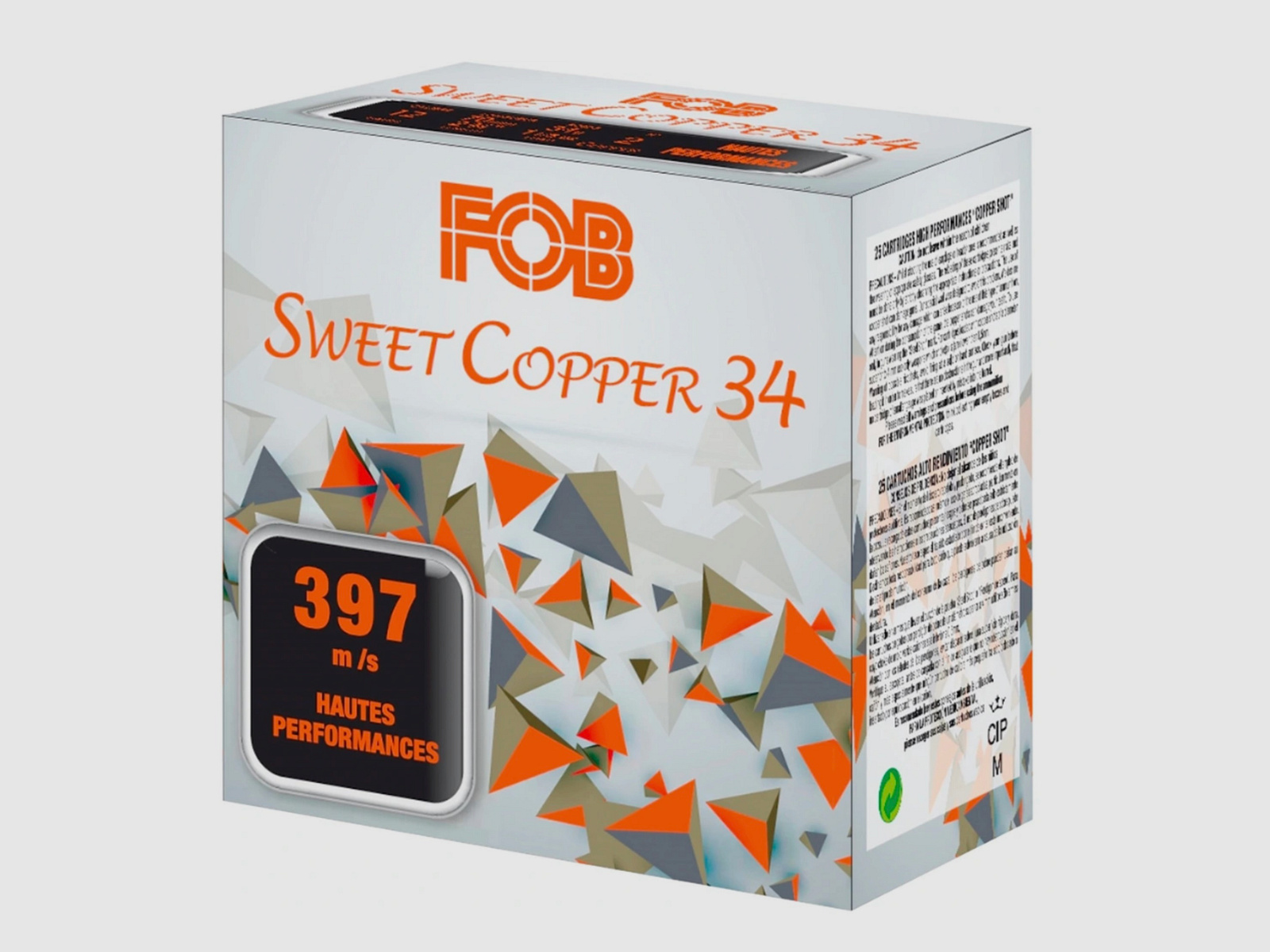 FOB 12/70 Sweet (soft) Copper 3,25mm 34g. Schrotmunition Bleifrei