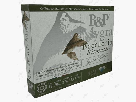 Boite de 10 cartouches zones humides BASCHIERI & PELLAGRI MYGRA BECCACCIA BISMUTH Calibre 12/70