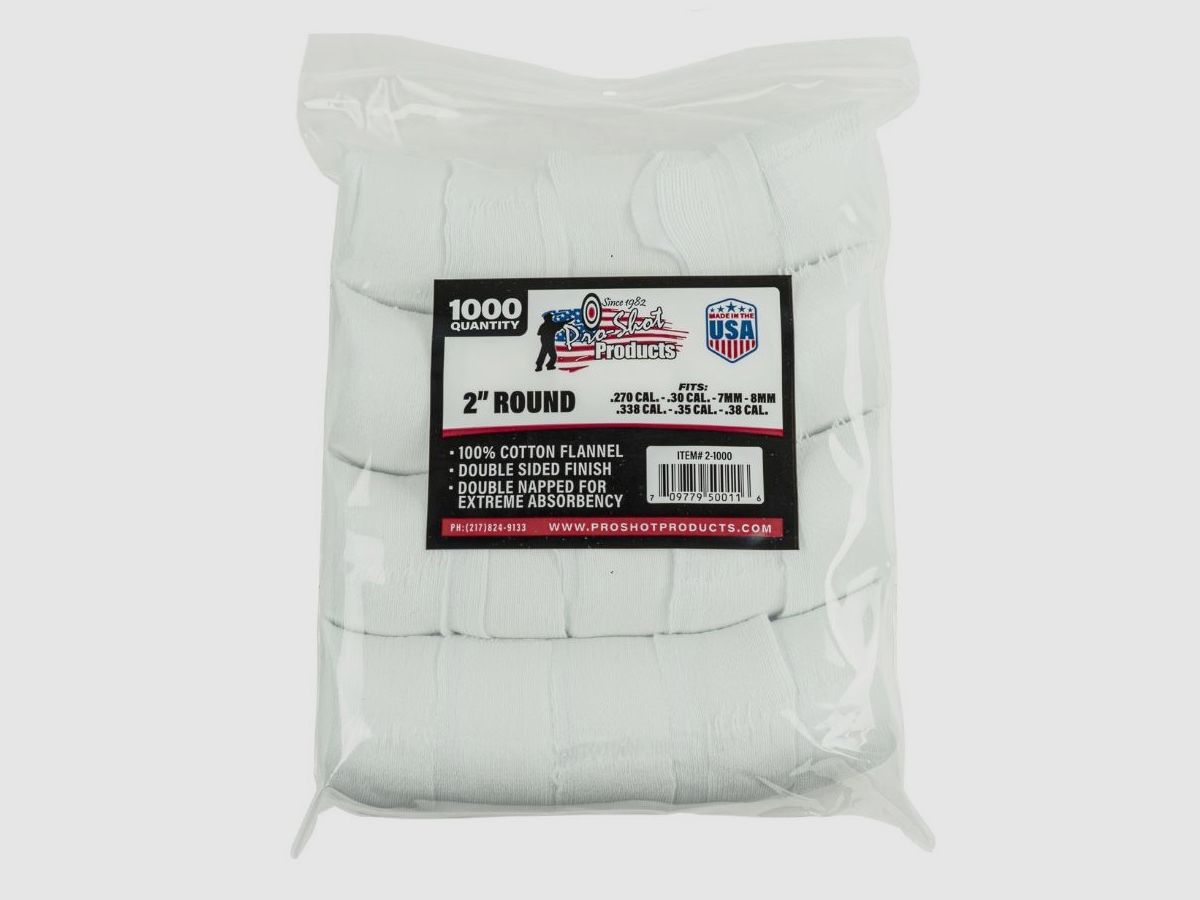 1.000 Patches 2" Rund .270/6,9mm bis .38/9mm