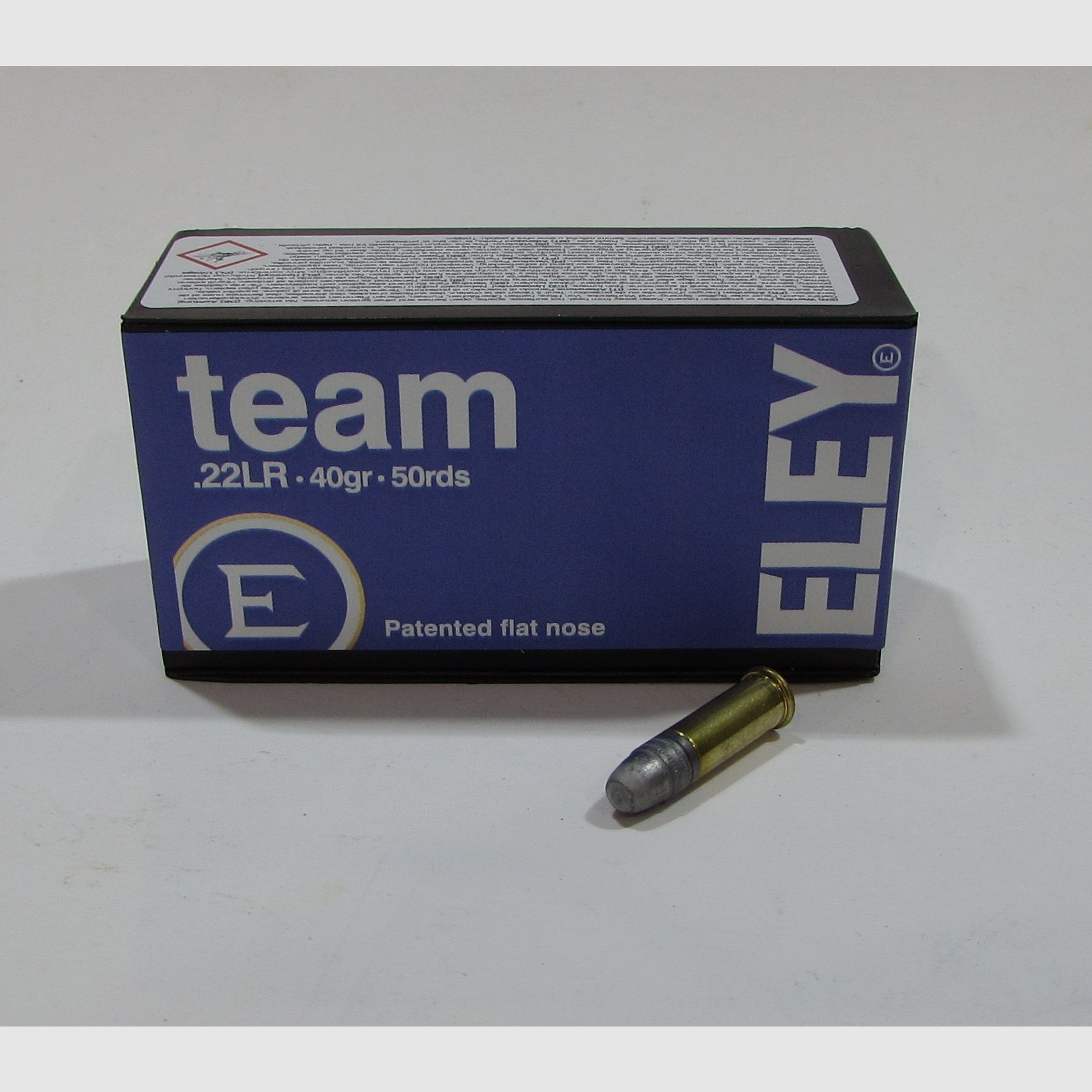 Box mit 50 Patronen Kal. 22lr Eley Team flachkopf 40 grains