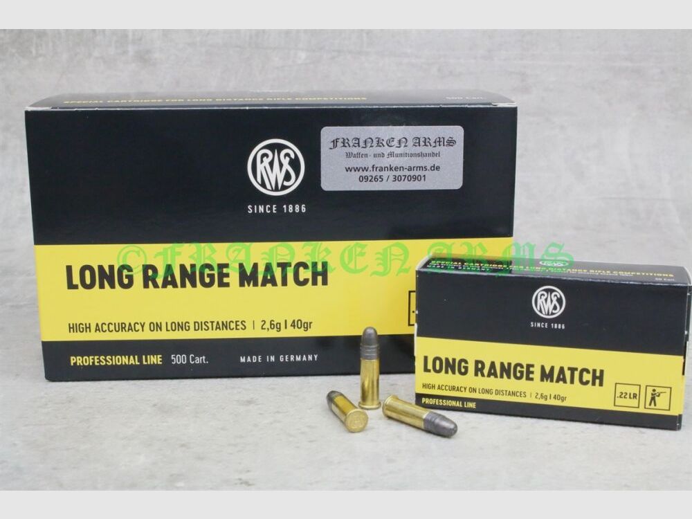 RWS Long Range Match .22 l.r. 40gr. 2,6g 50 pièces