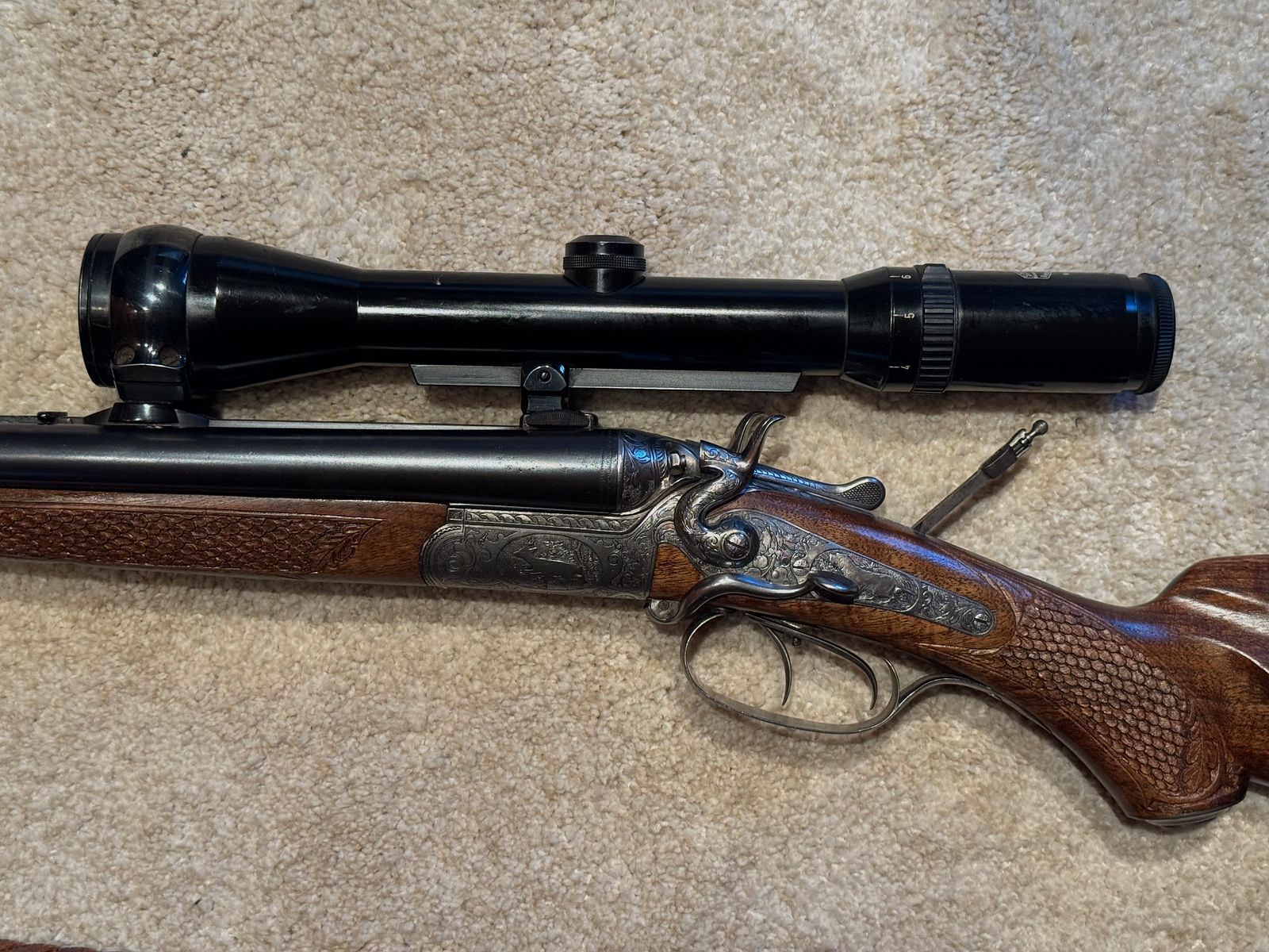 Sauer & Sohn Hahndrilling mit Seitenöffnung und kurzem Einstecklauf  |  KAL .30-30Win  |  16/70 |  .22 Magn. LFB