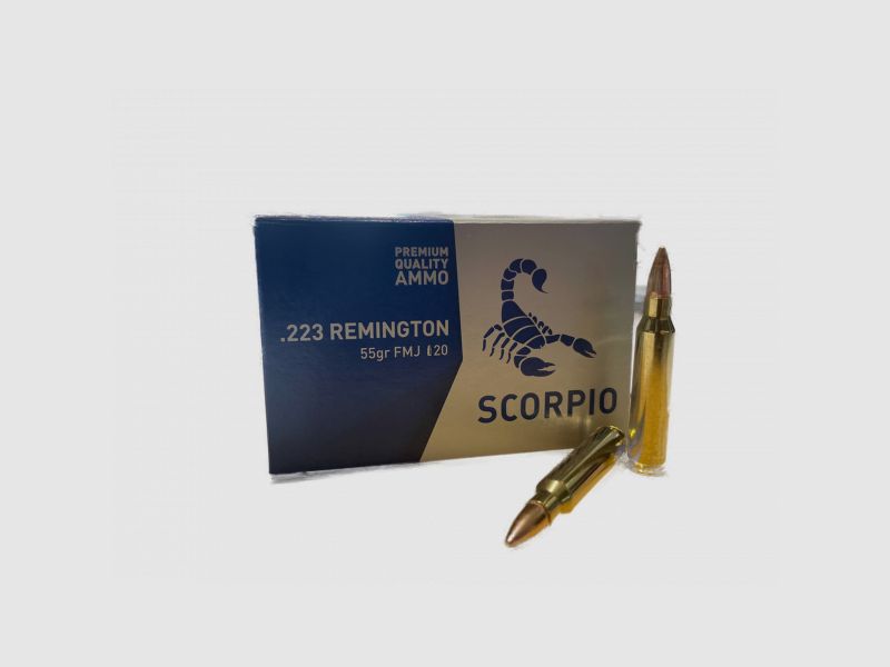 STV SCORPIO .223REM - FMJ 55GRS. - 20 PATRONEN