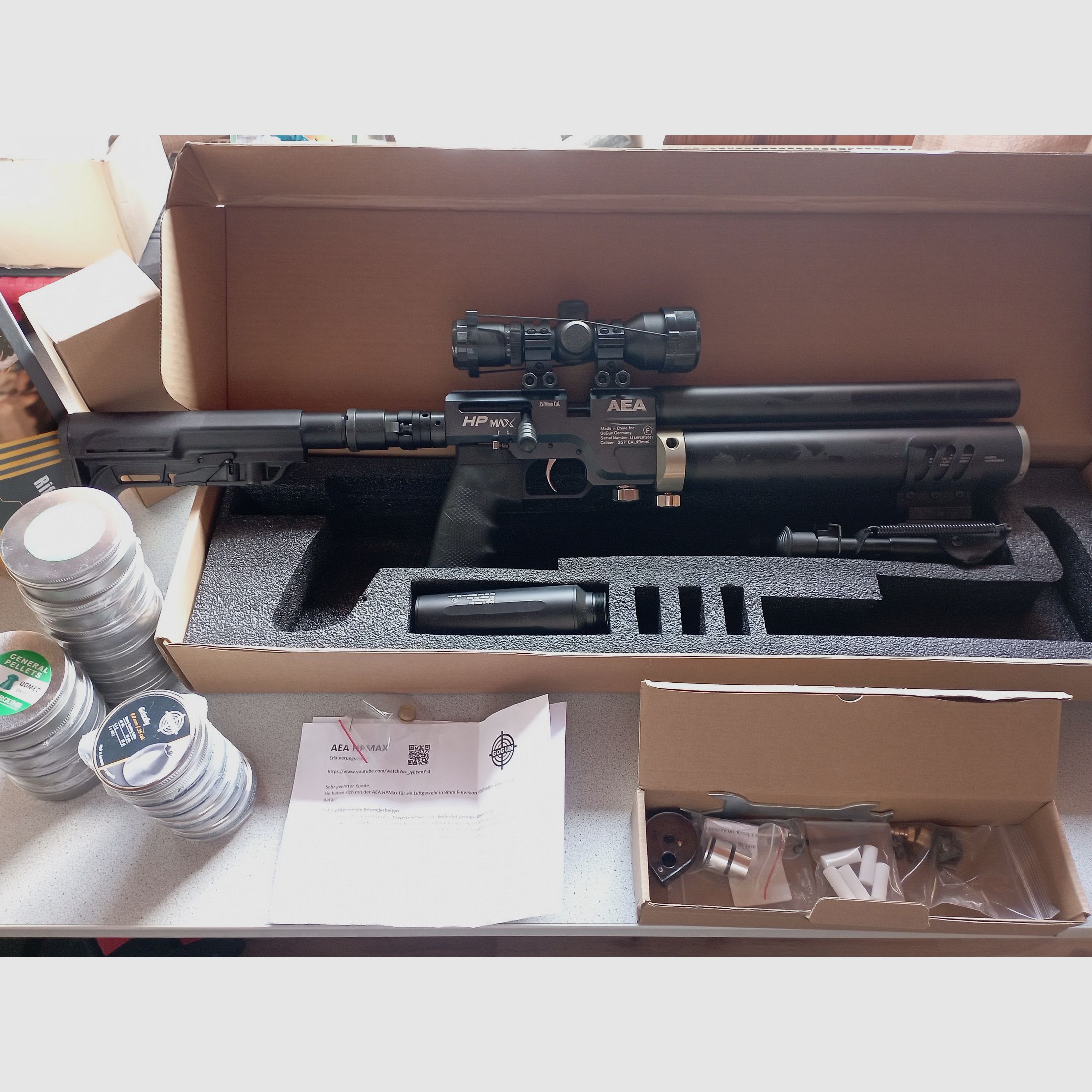 Luchtgeweer AEA HPMAX MK1 F-serie 9mm