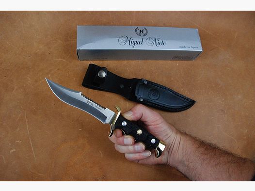 Messer,Klinge 11cm, Messingbeschlge,Lederscheide