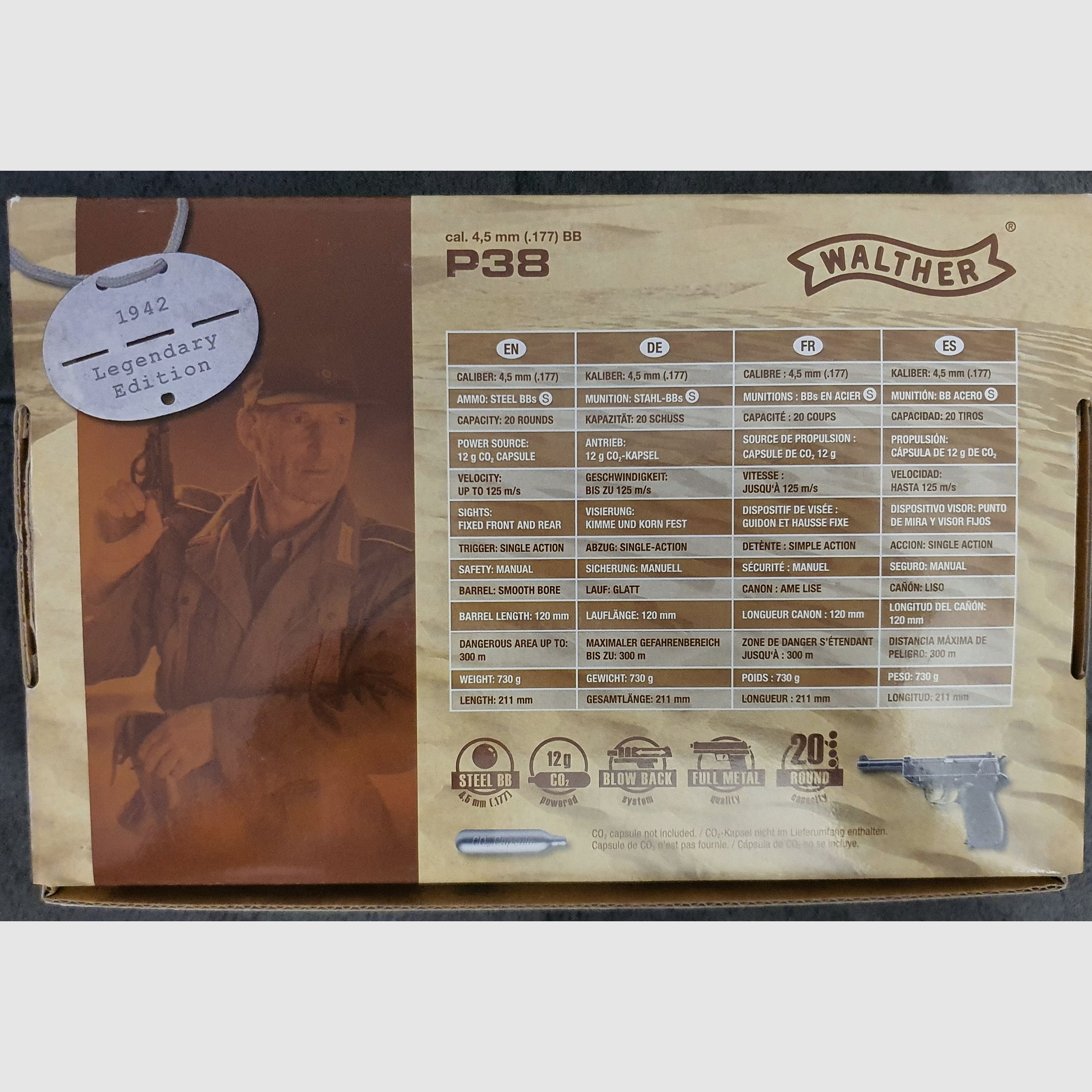 Umarex CO2 - Walther P 38 Komplettset in OVP
