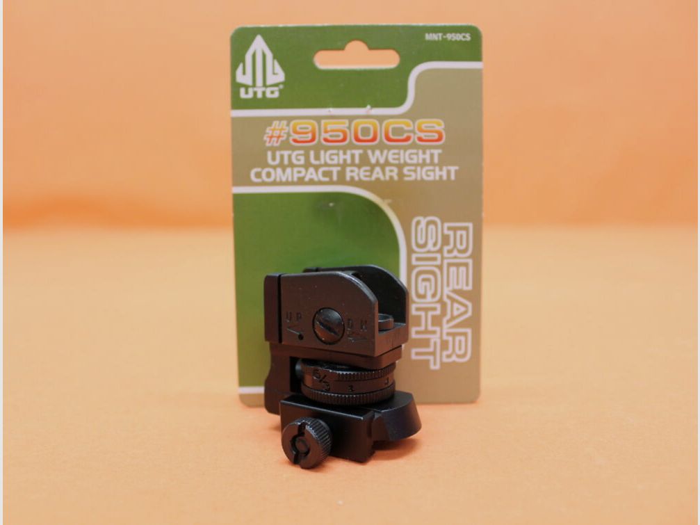 UTG - Leapers UTG Mira Trasera Desmontable Compacta (MNT-950CS) Ligero AR-15 A2 Visor Diáfano para perfil Picatinny