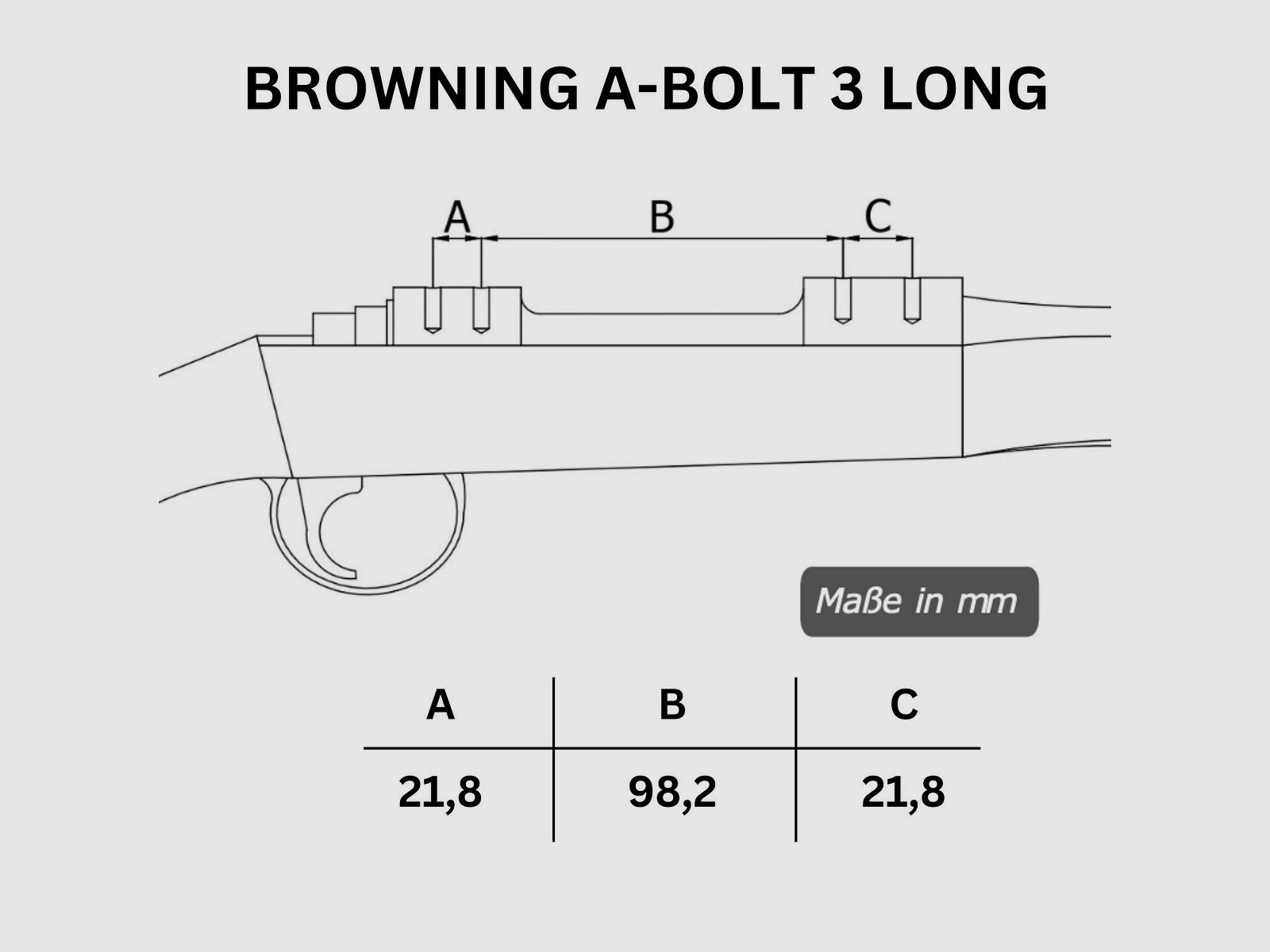 Rifle Doc Picatinny Weaver STAHL Schiene für BROWNING A-BOLT LA (Long Action)
