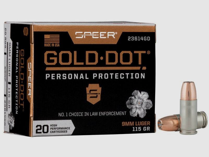 Munition SPEER Gold Dot – 9mm – 115 grains – GDHP