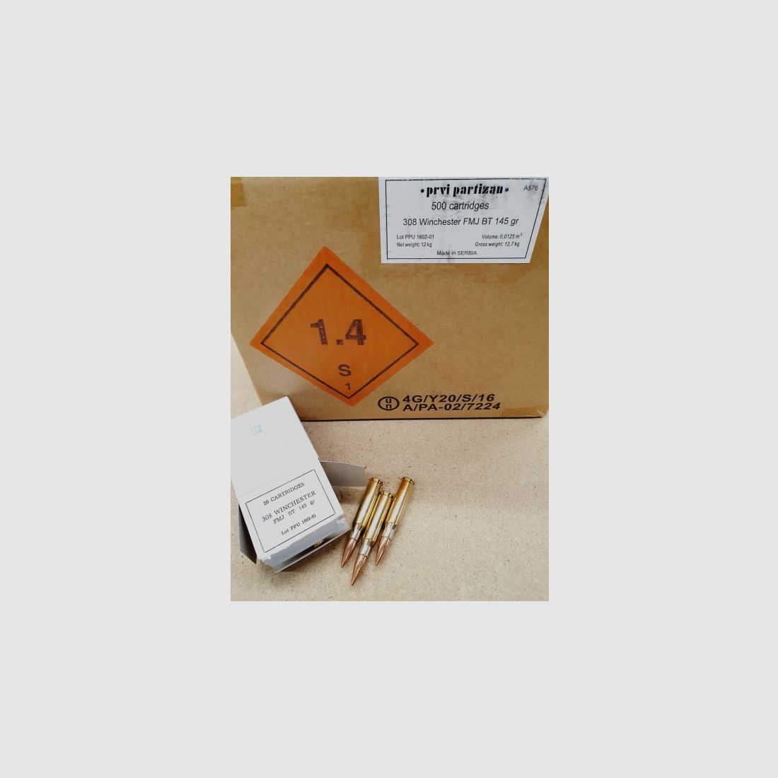 .308/145Win FMJBT Patronen PPU 500 Stk. Angebot !!