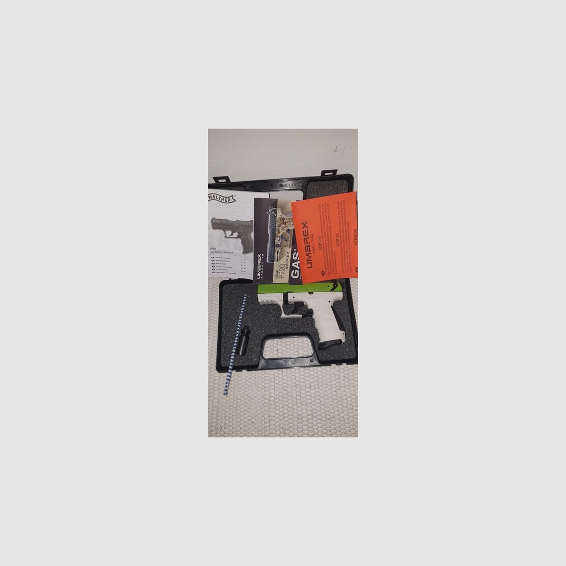 Walther grün weiß Team Edition Green White P22Q P 22 Q P22 9mm PAK Schreckschuss SRS Pistole