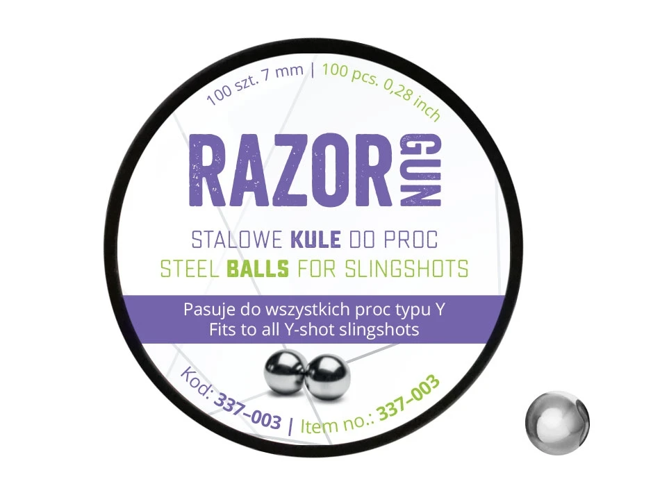 Stahlkugeln für Schleuder RazorGun 7 mm, 100 Stück