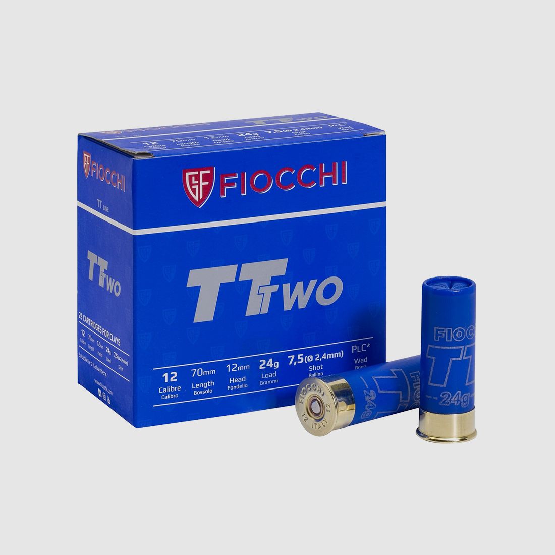 Fiocchi TT TWO Trap Sportschrot .12/70 24G #7,5 25 Patronen