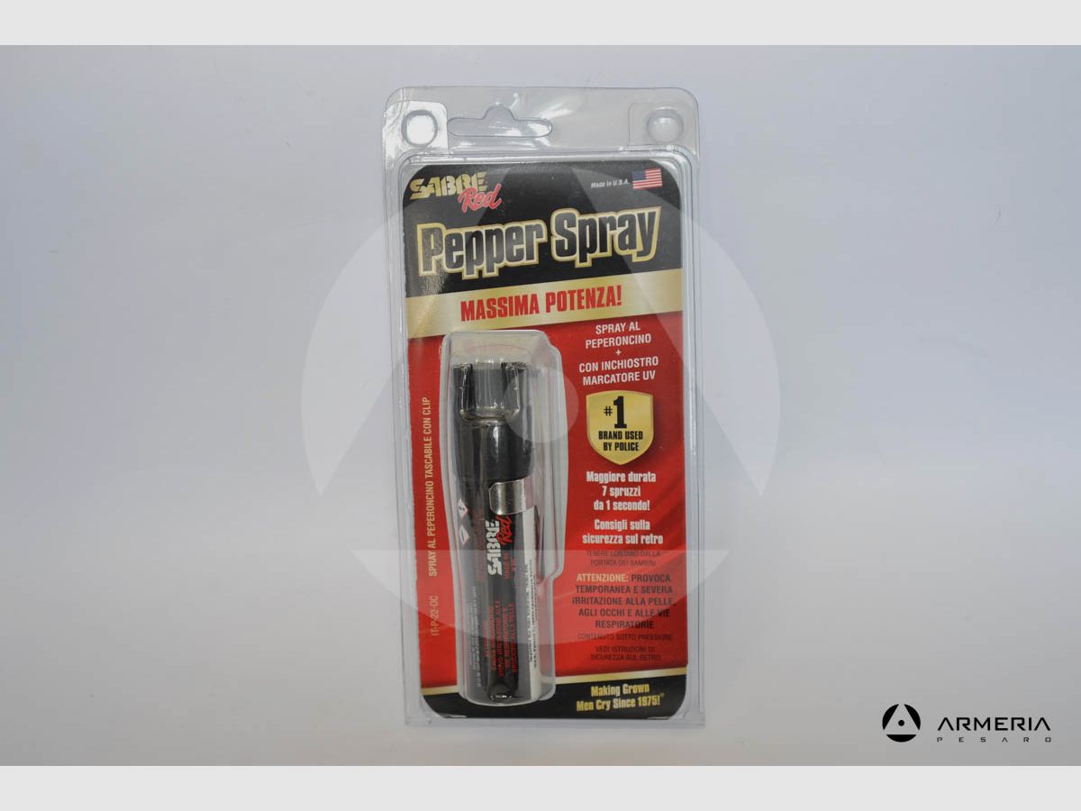 Spray irritante de bolsillo Sabre Red con tinta de marcado UV