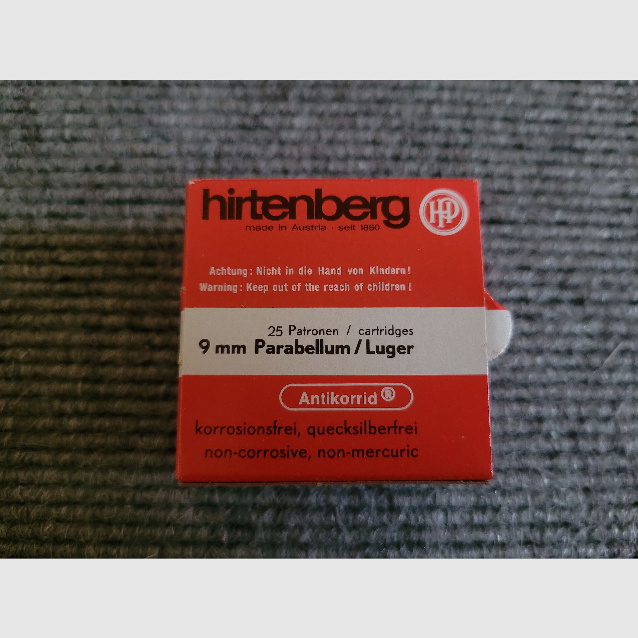250 Schuss VM FMJ 9x19mm 9mm Luger Parabellum von Hirtenberg