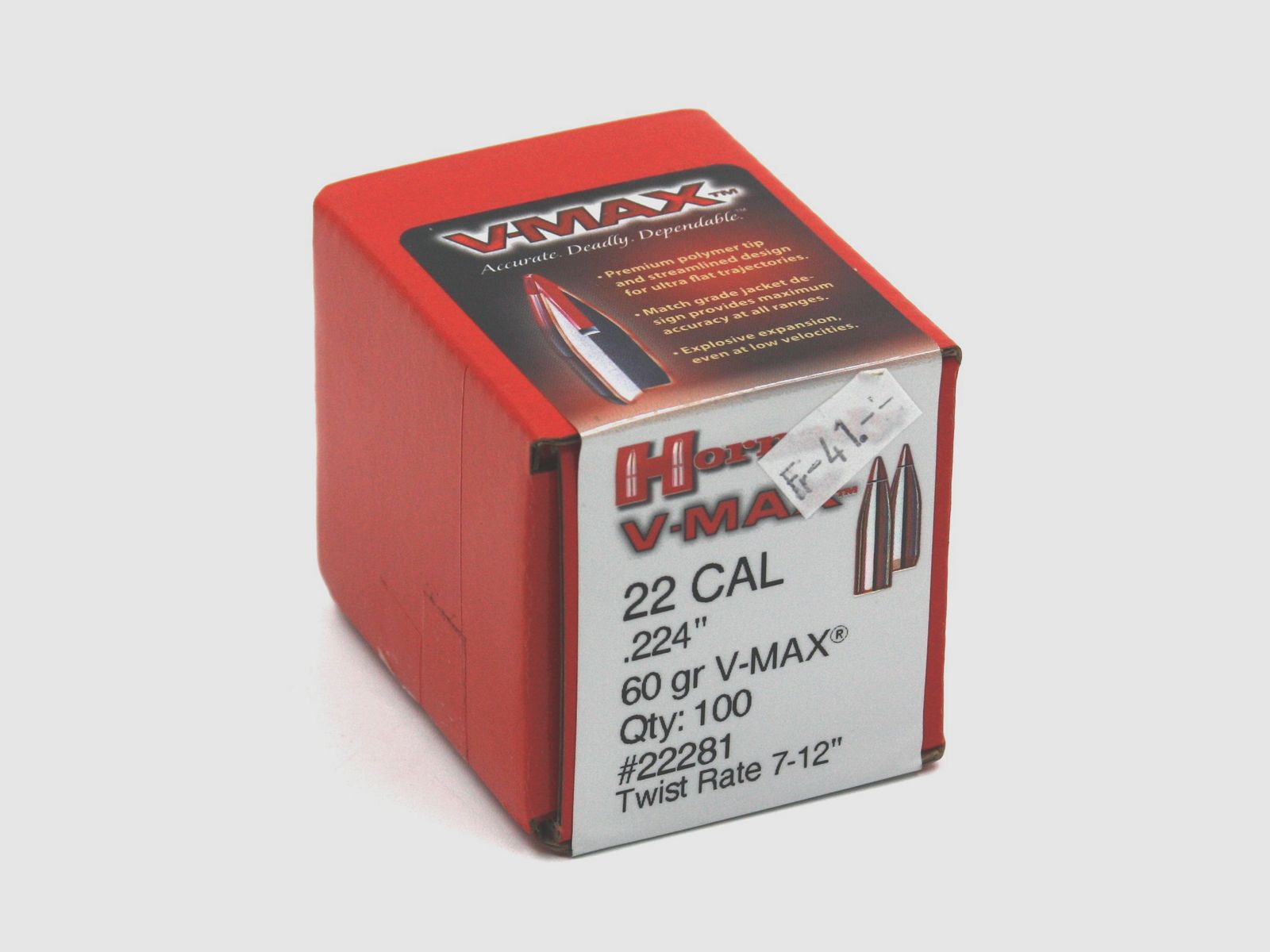 Büchsengeschosse, Hornady .224 V-MAX, 60gr, 100 Stk, .223 Rem.