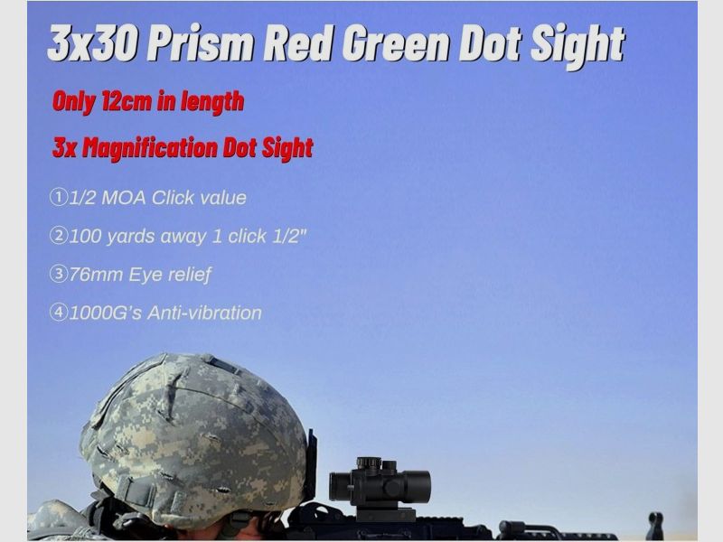 3X30mm Roodpuntvizier met 20mm rail voor jacht, buiten, doel