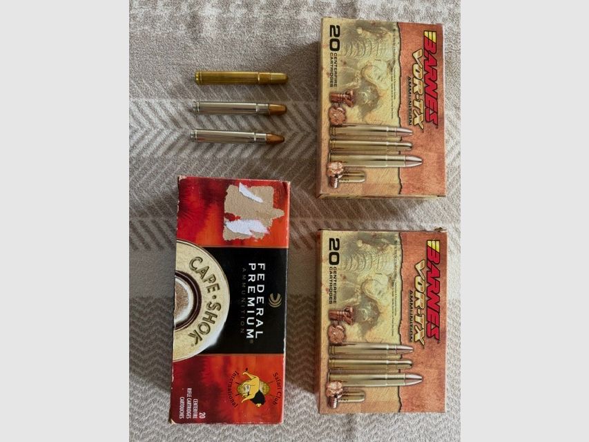 Munición calibre .416 Remington Magnum: punta completa y punta semicompleta
