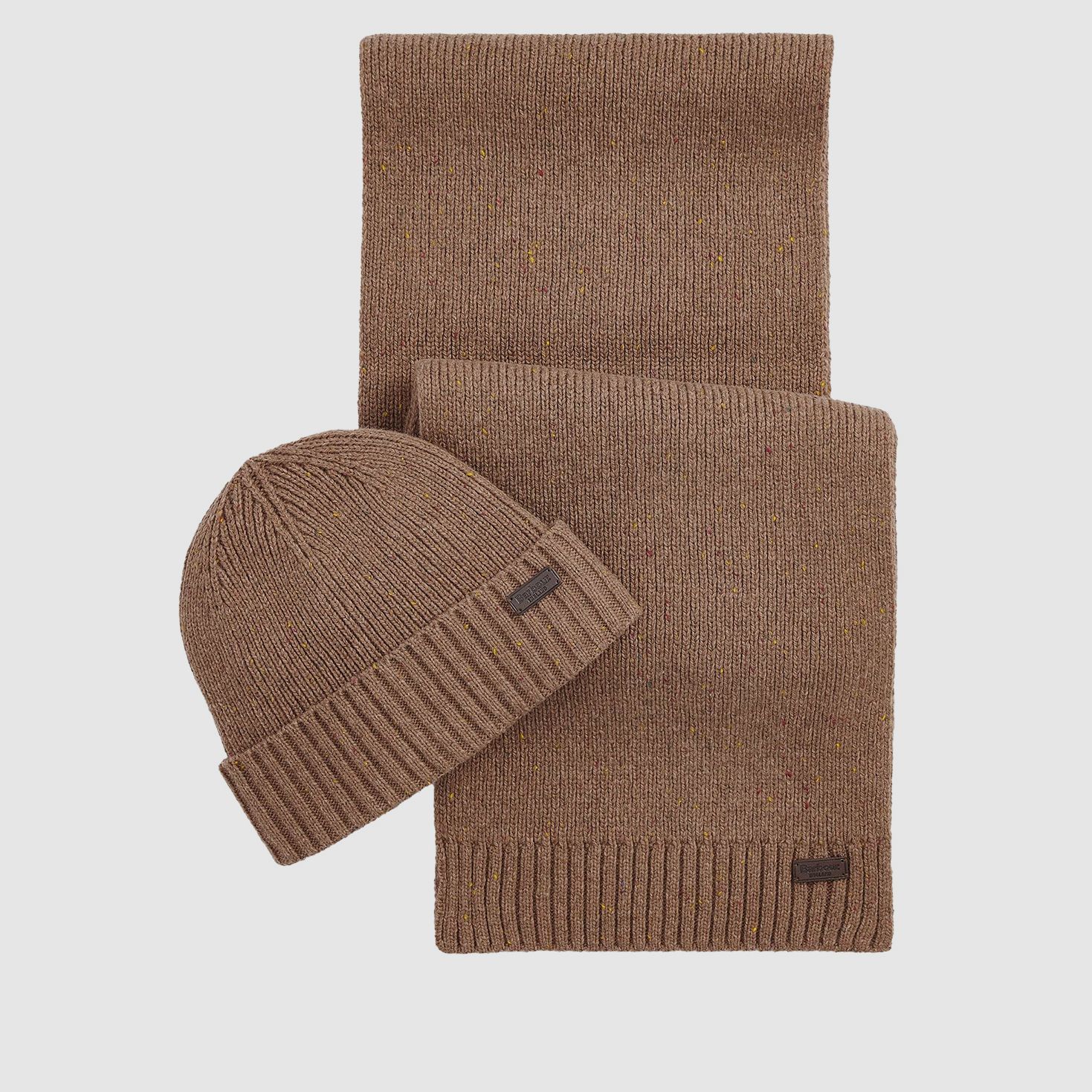 Barbour Set Carlton Fleck Beanie&Scarf  Sandstone