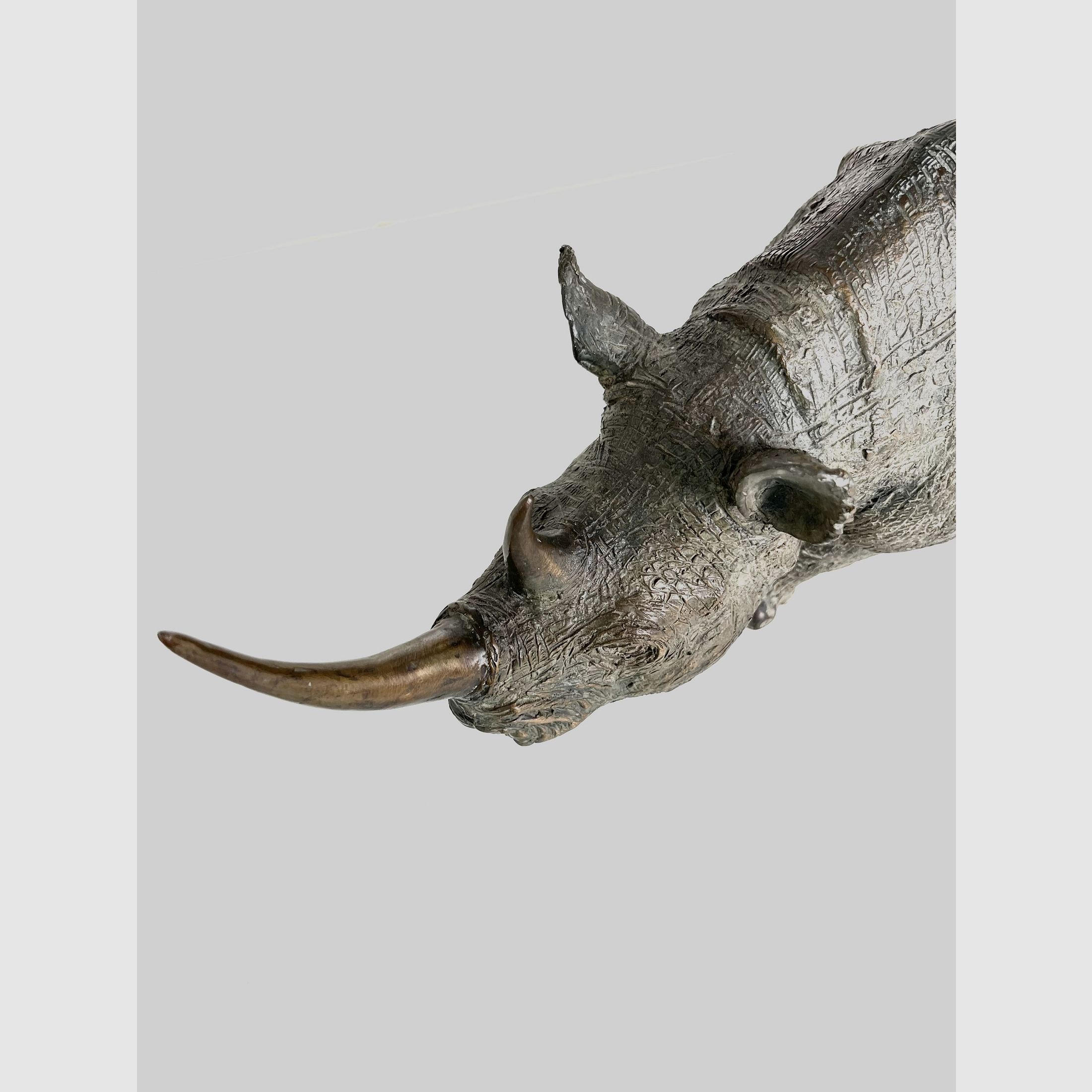 BLACK RHINO IN BRONZE, image 1 of 5