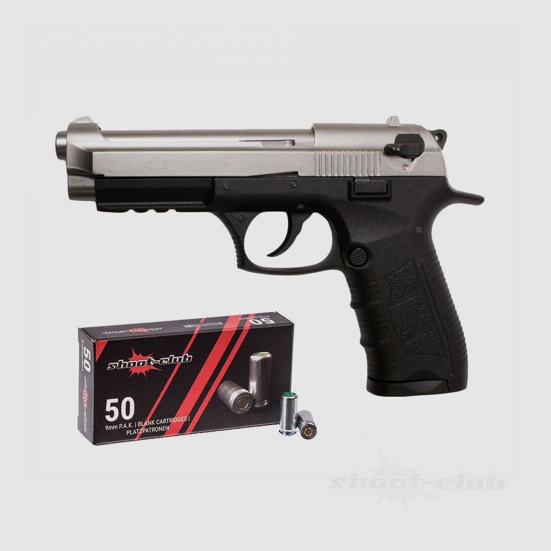 Ekol P92 Magnum pistolet à blanc 9mm PAK Titan cartouches à blanc