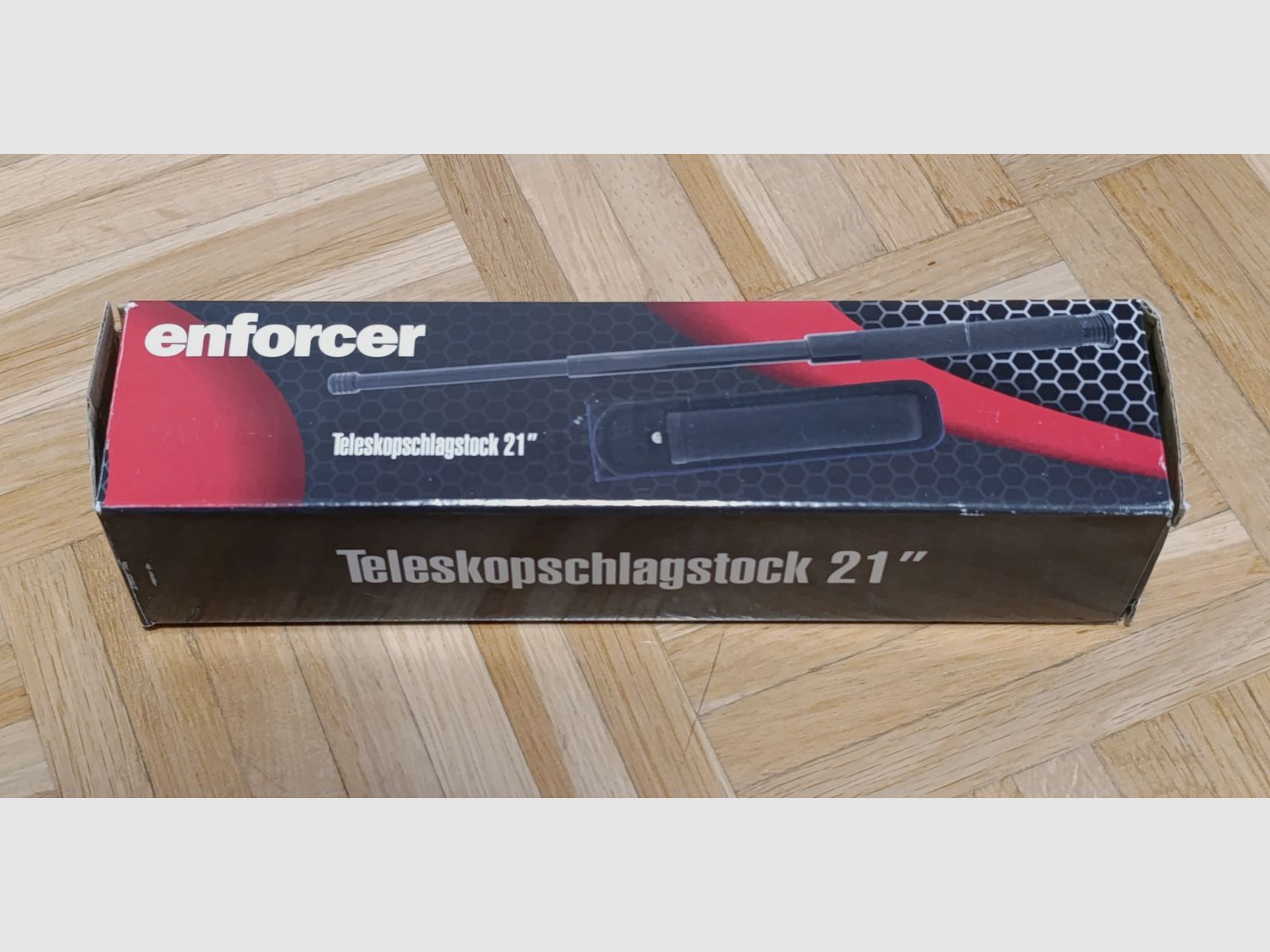 enforcer Teleskopschlagstock 21" mit Druckknopf schwarz inkl. 360° Holster