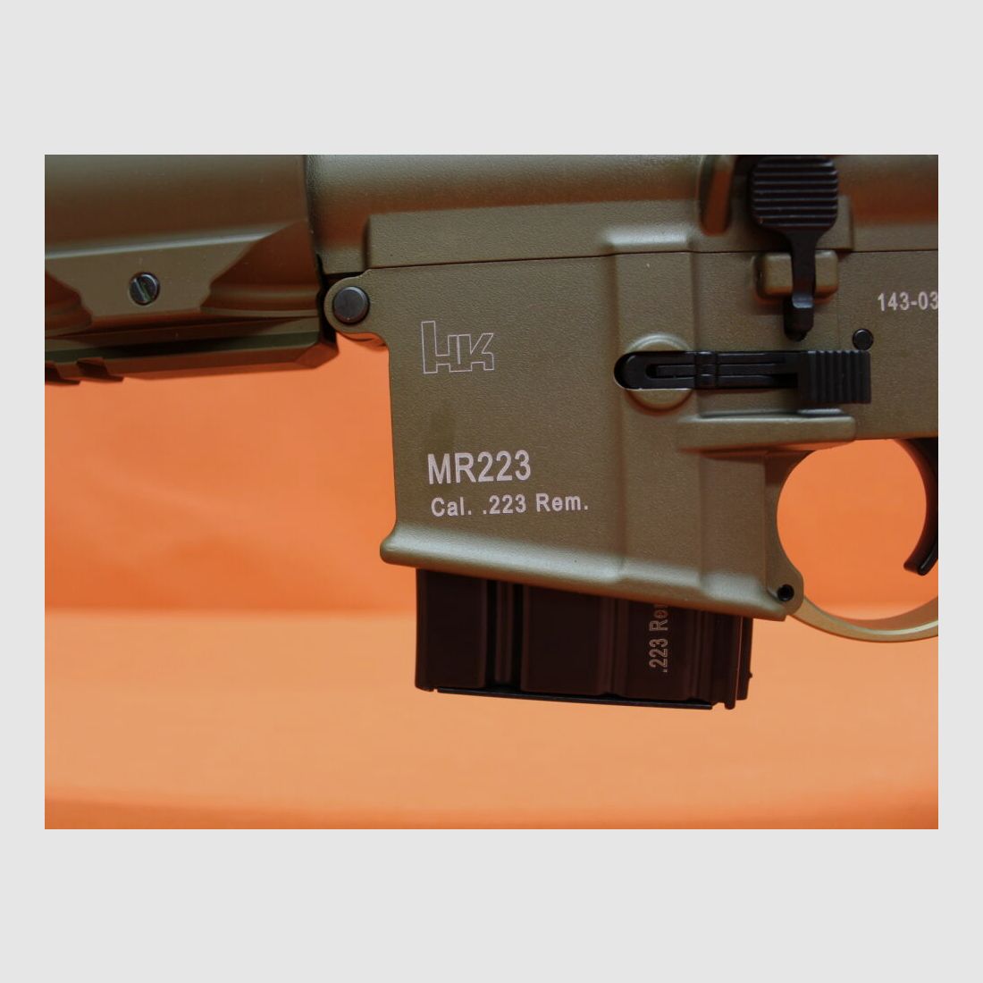 Heckler&Koch Ha.Büchse .223Rem Heckler&Koch/H&K MR223 A3 11" Lauf RAL8000 HKey, Gas-Piston-System AR-15/HK416