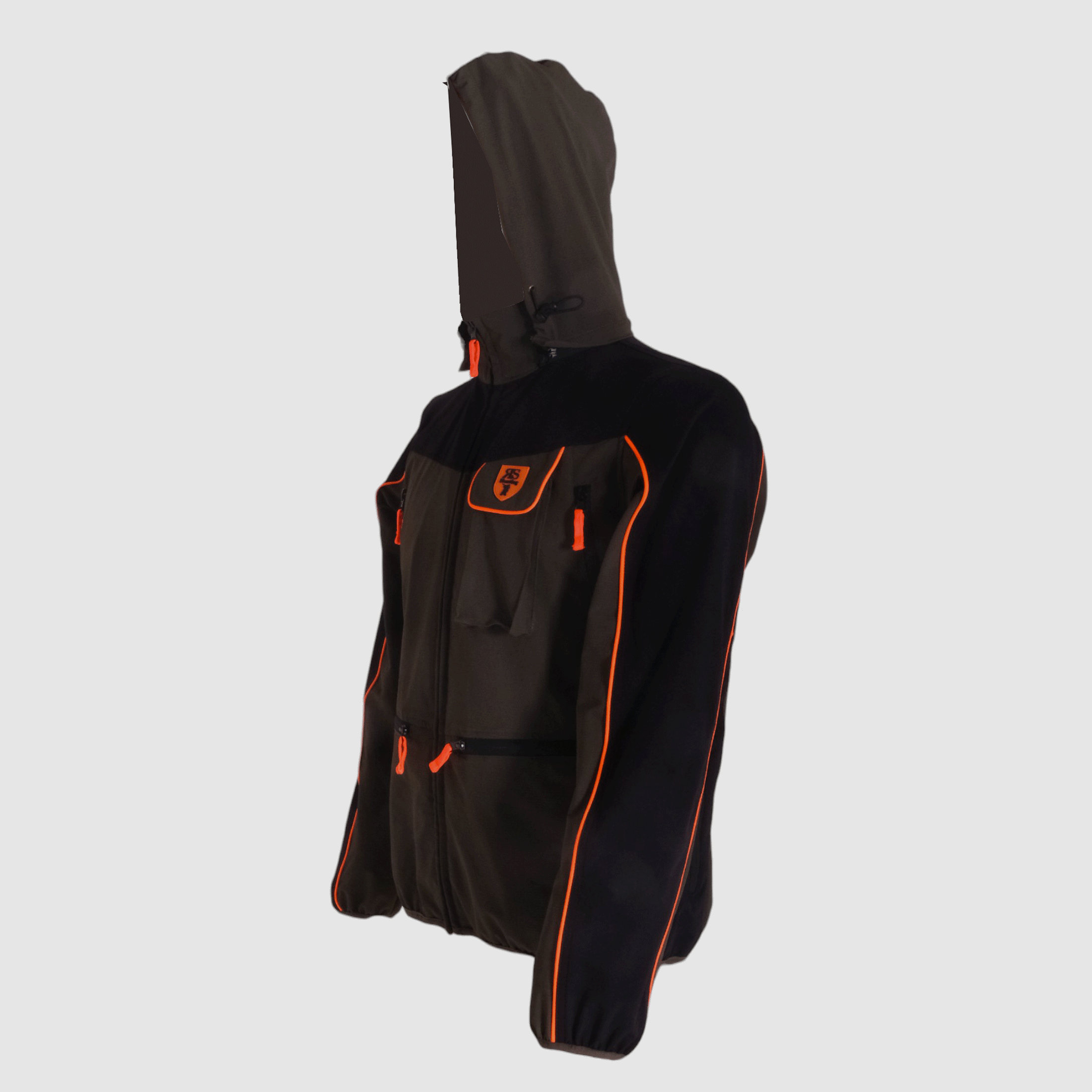 JACKET – RS HUNTING – LV602-J GREEN BLACK WITH FLUORESCENT ORANGE ACCENTS, image 3 of 3