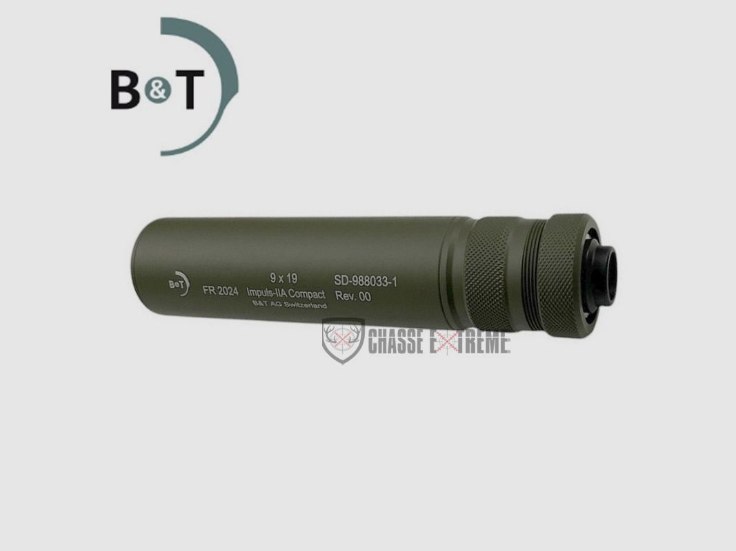Suppressor B&T Impuls-IIA Compact M13.5x1 G Cal 9x19 Green Od