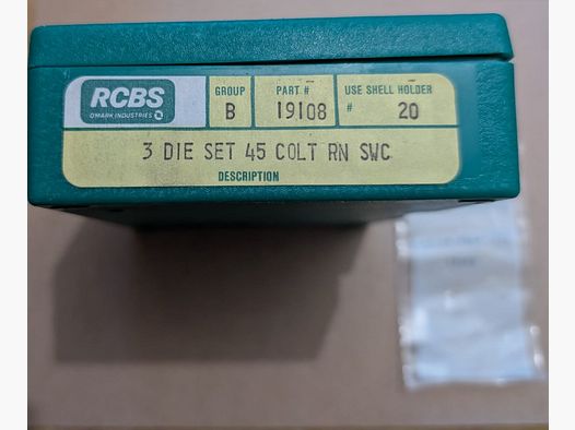 RCBS carbide die set / die set + seater plug | .45 Colt / Long | PN 19108 NEW