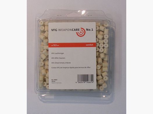 VFG Pulitore per canne Comfort / 500 pz Accessori per la pulizia da 9,3 mm per armi